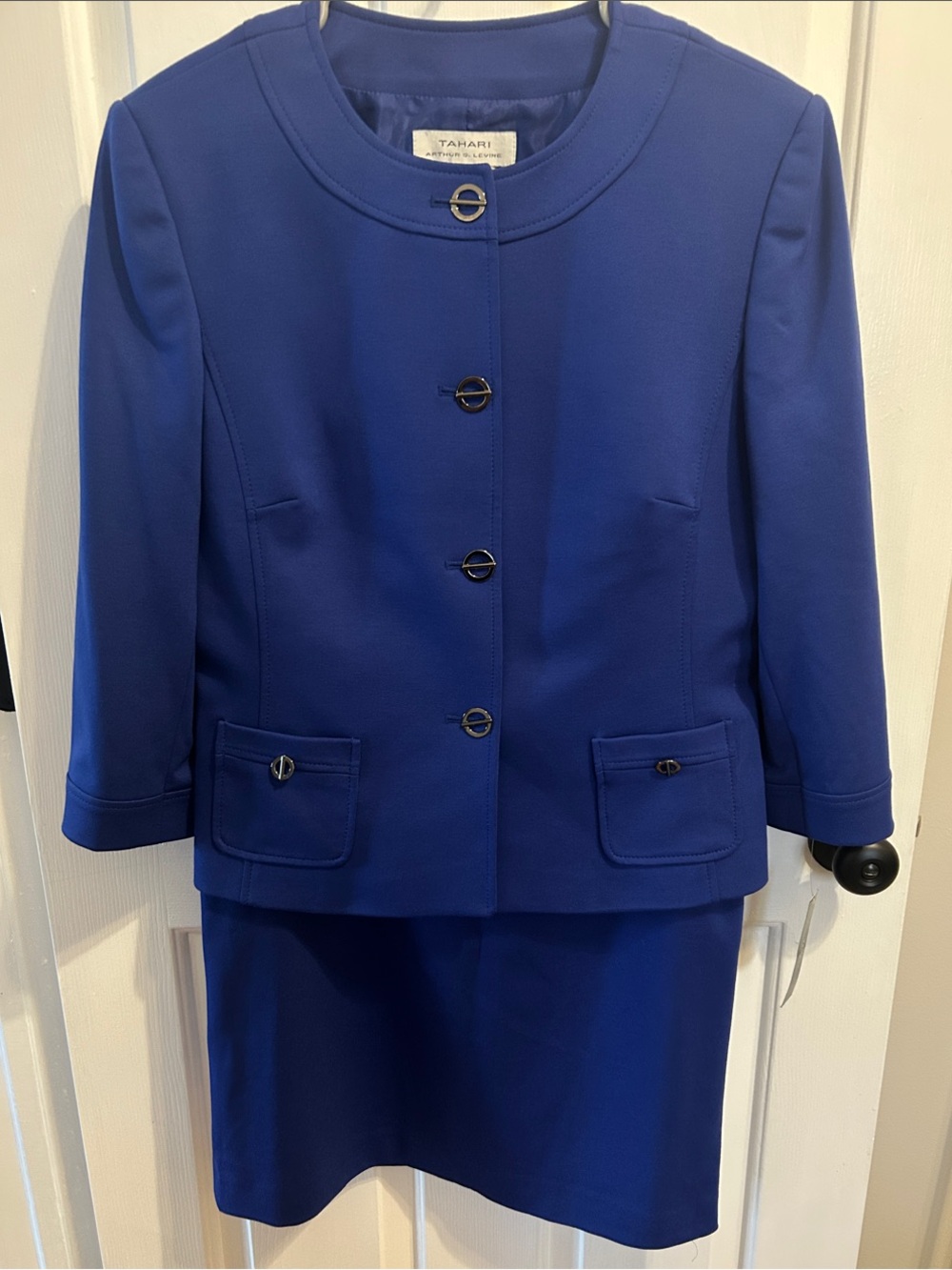 Tahari Royal Blue Two-Piece Skirt Suit